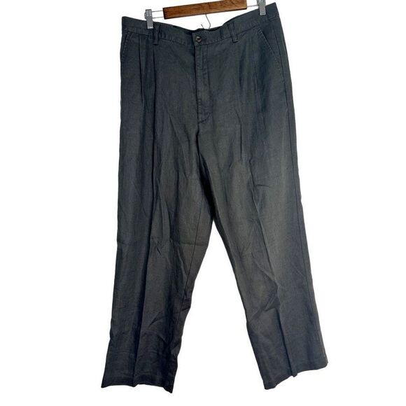 Eddie Bauer Mens Linen Sage Green Dress Pants NWT Size 36x30 Timeless Essential - Picture 1 of 9